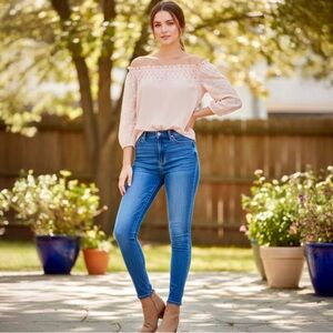 Knox Rose Pink Lace Off Shoulder Blouse Size XXL